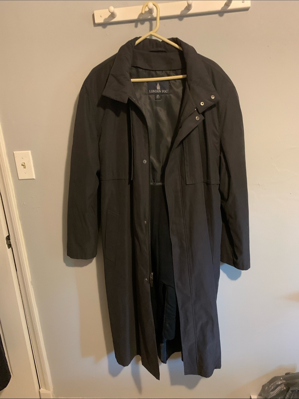 London Fog Black Long Trench Coat